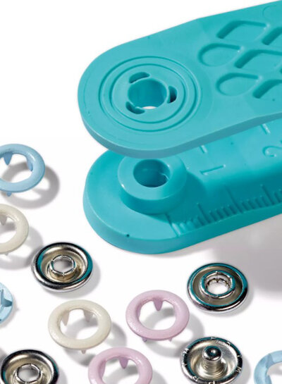 Prym 8 mm snap fasteners, blue, pink, white - 21 pieces - Prym