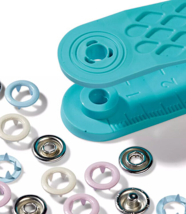 Prym drukknopen 8 mm blauw, roze, wit - 21 stuks - Prym