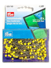Prym gele glaskopspeldjes - 43 mm lengte 0,60mm diameter (40 g)