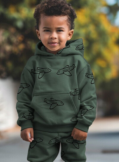 airplanes - off-white - thick jogging bottoms