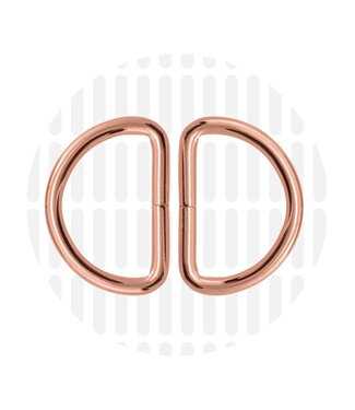 ZipperZoo D-ring 32 mm -  rose goud - verpakt per 2