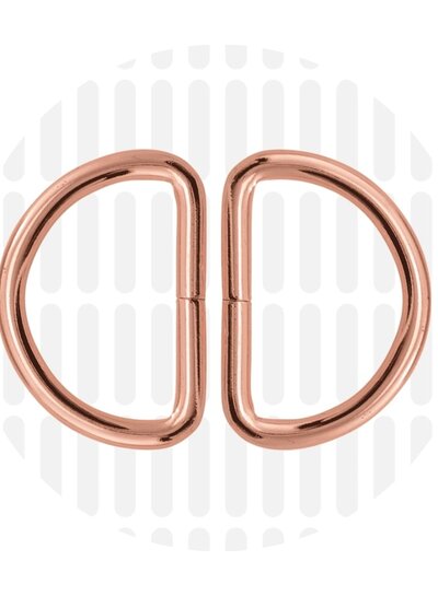 ZipperZoo D-ring 32 mm - rose gold - packed per 2