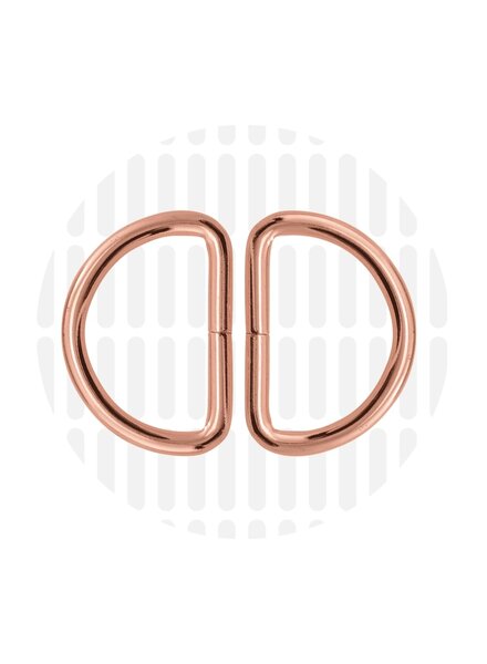 ZipperZoo D-ring 32 mm -  rose goud - verpakt per 2