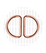 ZipperZoo D-ring 32 mm -  rose goud - verpakt per 2