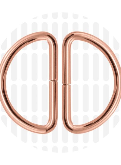 ZipperZoo D-ring 38 mm -  rose gold - verpakt per 2