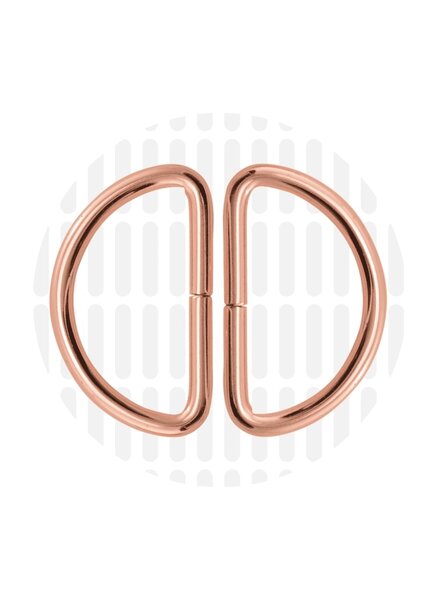 ZipperZoo D-ring 38 mm -  rose gold - verpakt per 2