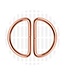 ZipperZoo D-ring 38 mm -  rose gold - verpakt per 2