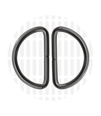 ZipperZoo D-ring 38 mm - gun metal - packed per 2