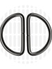 ZipperZoo D-ring 38 mm - gun metal - packed per 2