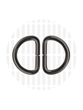 ZipperZoo D-ring 25 mm - gun metal - packed per 2