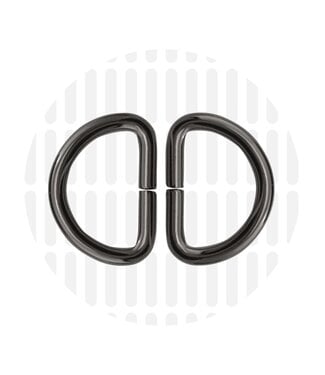 ZipperZoo D-ring 25 mm - gun metal - packed per 2