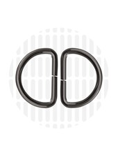 ZipperZoo D-ring 32 mm - gun metal - packed per 2