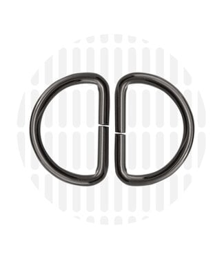 ZipperZoo D-ring 32 mm - gun metal - packed per 2