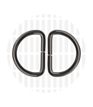 ZipperZoo D-ring 32 mm -  gun metal - verpakt per 2