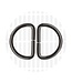 ZipperZoo D-ring 32 mm -  gun metal - verpakt per 2