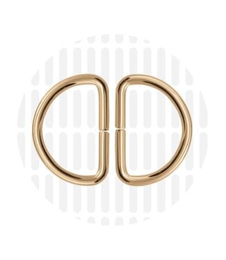 ZipperZoo D-ring 32 mm - gold - packed per 2