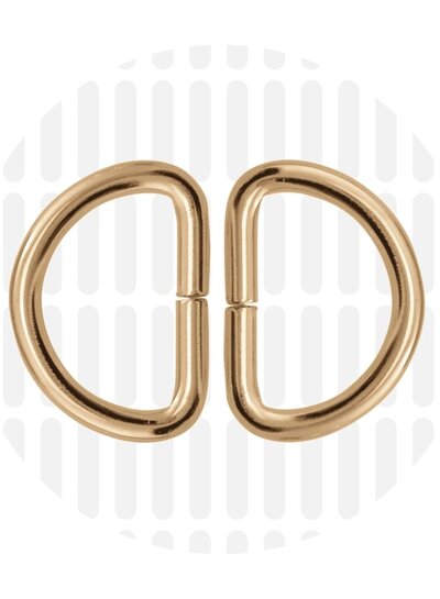 ZipperZoo D-ring 25 mm - gold - packed per 2
