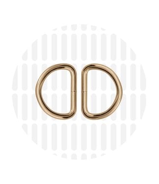 ZipperZoo D-ring 20 mm - gold - packed per 2