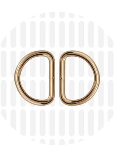 ZipperZoo D-ring 20 mm -  goud - verpakt per 2