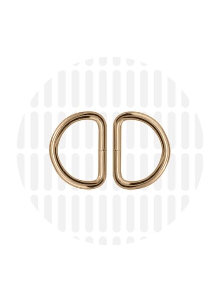 ZipperZoo D-ring 20 mm -  goud - verpakt per 2