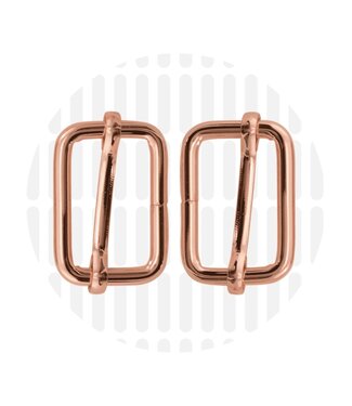 ZipperZoo schuifgesp basic 25 mm - rosé gold - verpakt per 2