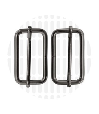 ZipperZoo schuifgesp basic 38 mm - gun metal - verpakt per 2