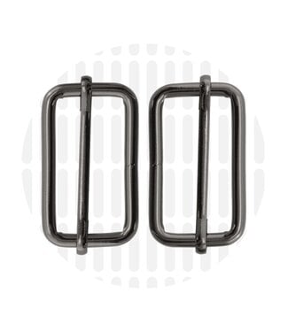 ZipperZoo Slide buckle 38 mm - gun metal - packed per 2
