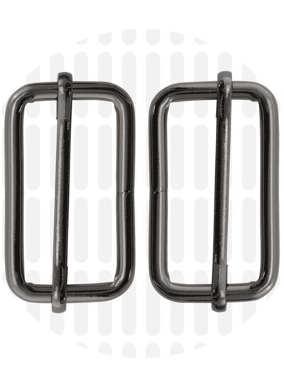 ZipperZoo schuifgesp 38 mm - gun metal - verpakt per 2