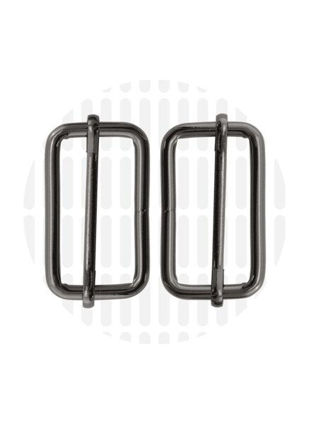 ZipperZoo schuifgesp 38 mm - gun metal - verpakt per 2