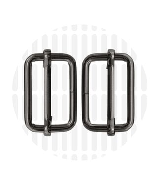 ZipperZoo Slide buckle 32 mm - gun metal - packed per 2