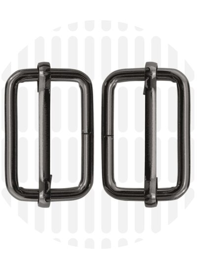 ZipperZoo Slide buckle 32 mm - gun metal - packed per 2