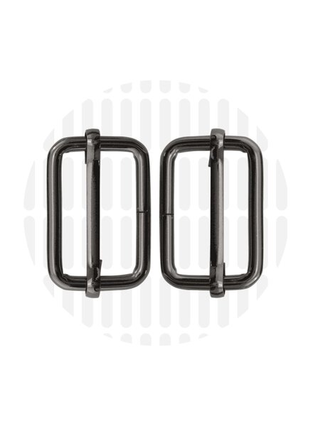 ZipperZoo Slide buckle 32 mm - gun metal - packed per 2