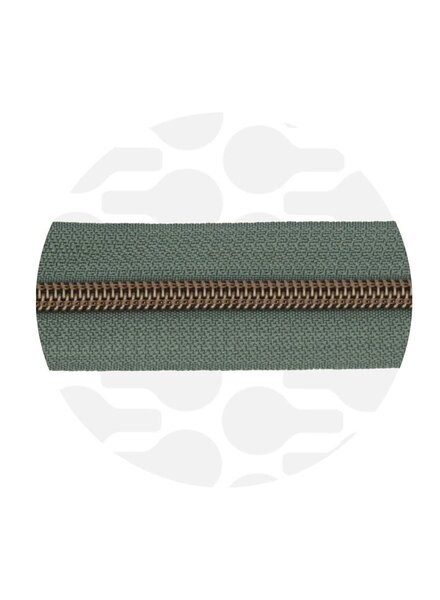 ZipperZoo sage green - spiraalrits 1 met #5
