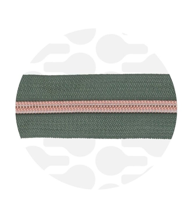 ZipperZoo sage green - spiraalrits 1 met #5