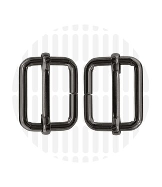 ZipperZoo schuifgesp basic 25 mm - gun metal - verpakt per 2