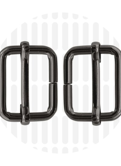 ZipperZoo Slide buckle 25 mm - gun metal - packed per 2