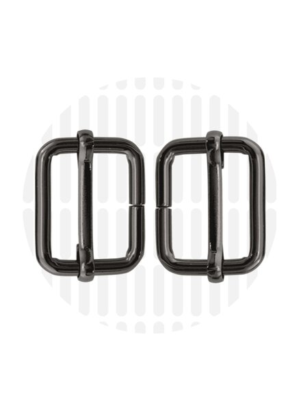 ZipperZoo schuifgesp 25 mm - gun metal - verpakt per 2