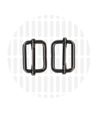 ZipperZoo schuifgesp basic 20 mm - gun metal - verpakt per 2