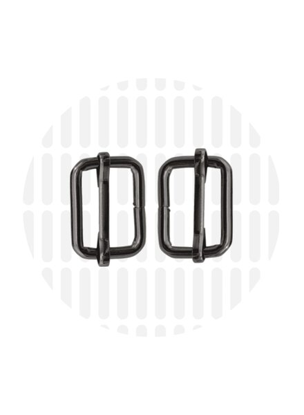 ZipperZoo Sliding buckle 20 mm - gun metal - packed per 2
