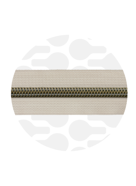 ZipperZoo Off-White - spiral zipper 1 meter #5 bronze