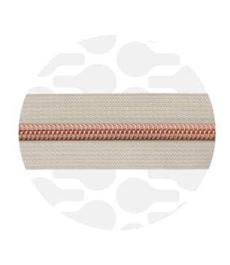 ZipperZoo off-white - spiraalrits 1 meter #5 rose goud