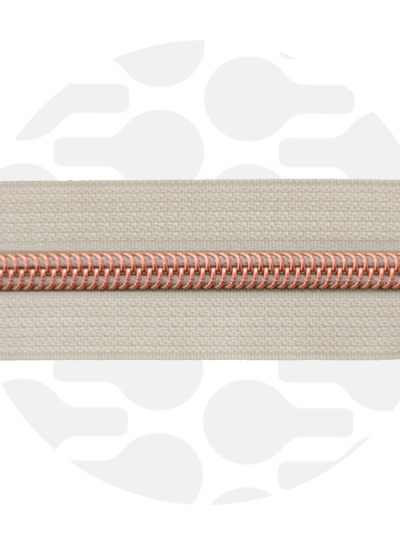 ZipperZoo Off-White - spiral zipper 1 meter #5 Rose gold