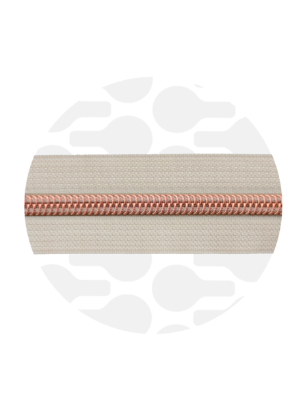 ZipperZoo off-white - spiraalrits 1 meter #5 rose goud