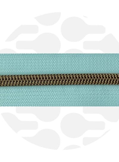 ZipperZoo mint zipper tape nr.5 with nylon coil brass spiraalrits