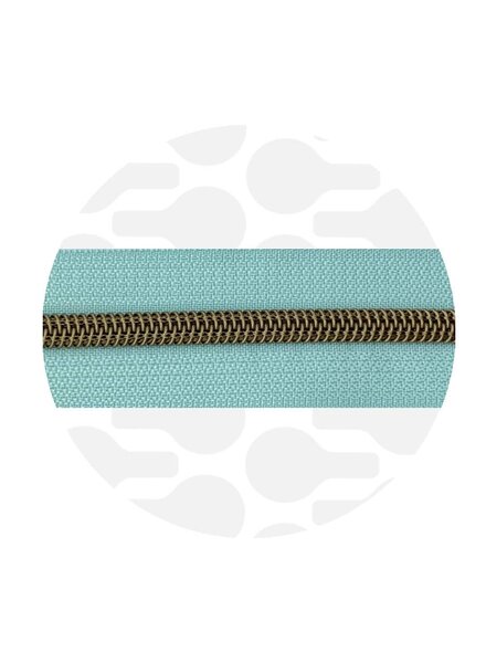ZipperZoo mint zipper tape nr.5 with nylon coil brass spiraalrits