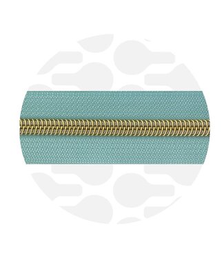 ZipperZoo mint - spiraalrits 1 meter #5 warm goud