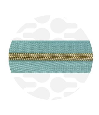 ZipperZoo Mint Zipper tape nr.5 with Nylon coil GOLD spiral zipper