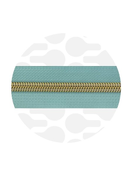 ZipperZoo mint zipper tape nr.5 with nylon coil GOLD spiraalrits