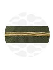 ZipperZoo spiral zipper army green with gold spiral #5 (excl. zipper pulls)