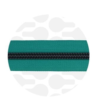 ZipperZoo Nordic Teal - spiral zipper 1 meter #5 gun metal